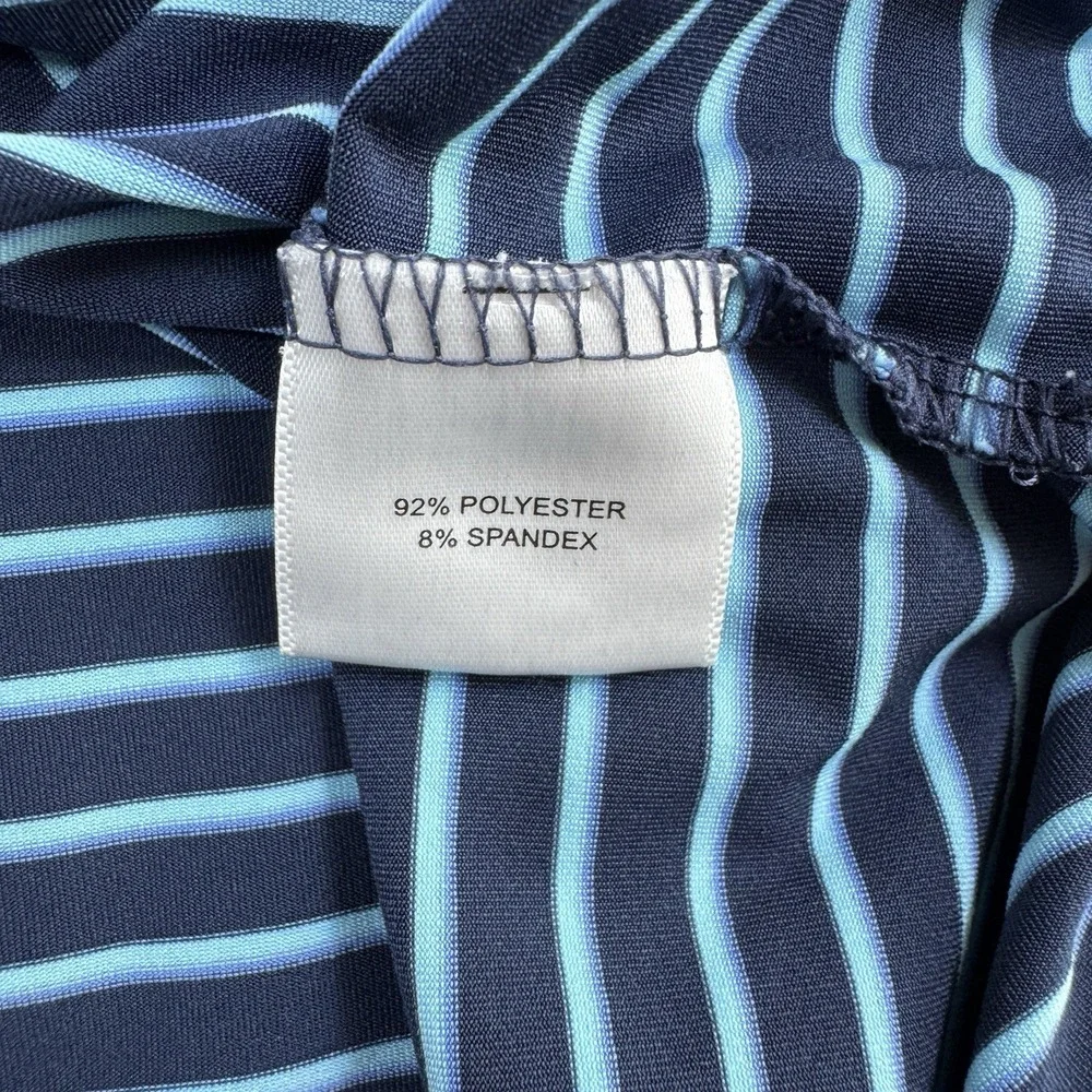 Peter Millar Summer Comfort Men's L Polo Shirt Blue Stripe Stretch Golf